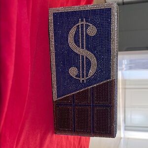 Blue and Silver Crystal Clutch